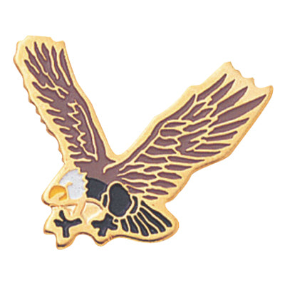 3/4 Inch Gold Enameled Eagle Mascot Lapel Pin-Brooches & Lapel Pins-Lapel Pin Corner