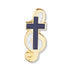 3/4 Inch Gold Enameled Music Cross Lapel Pin-Brooches & Lapel Pins-Lapel Pin Corner