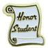 3/4 Inch Gold "Honor Student" Scroll Enameled Lapel Pin-Brooches & Lapel Pins-Lapel Pin Corner