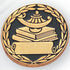 3/4 Inch Gold Lamp of Learning on Books with Scroll Lapel Pin-Imprint Option-Brooches & Lapel Pins-Lapel Pin Corner
