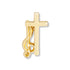 3/4 Inch Gold Music Cross Lapel Pin-Brooches & Lapel Pins-Lapel Pin Corner