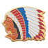 3/4 Inch Indian Chief Etched Brass Enameled Pin-Brooches & Lapel Pins-Lapel Pin Corner