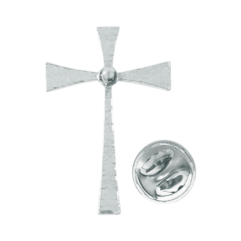 3/4 Inch Silver Maltese Cross Lapel Pin-Brooches & Lapel Pins-Lapel Pin Corner