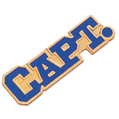 3/8 Inch "Captain" Enameled Pin-Brooches & Lapel Pins-Lapel Pin Corner