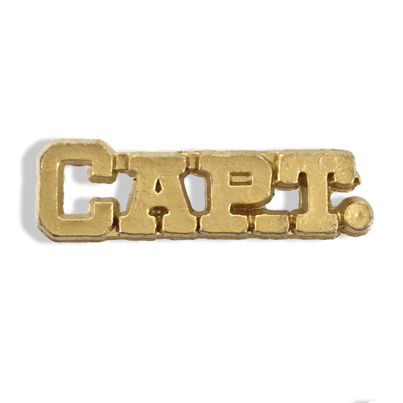 3/8 Inch Gold "Captain" Chenille Pin-Brooches & Lapel Pins-Lapel Pin Corner