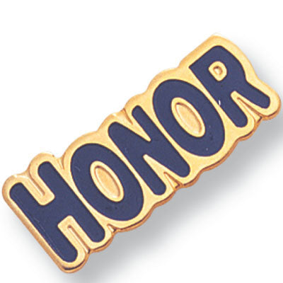 3/8 Inch Gold "Honor" Enameled Lapel Pin-Brooches & Lapel Pins-Lapel Pin Corner