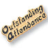 3/8 Inch Gold "Outstanding Attendance" Enameled Lapel Pin-Brooches & Lapel Pins-Lapel Pin Corner