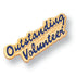 3/8 Inch Gold "Outstanding Volunteer" Enameled Lapel Pin-Brooches & Lapel Pins-Lapel Pin Corner