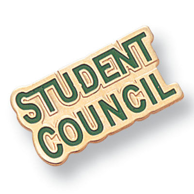 3/8 Inch Gold "Student Council" Enameled Lapel Pin-Brooches & Lapel Pins-Lapel Pin Corner