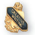 5/8 Inch Gold "Creative Writing" with Torch and Wreath Enameled Lapel Pin-Brooches & Lapel Pins-Lapel Pin Corner