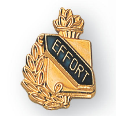 5/8 Inch Gold "Effort" with Torch and Wreath Enameled Lapel Pin-Brooches & Lapel Pins-Lapel Pin Corner