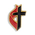 5/8 Inch Gold Enameled Methodist Cross Lapel Pin-Brooches & Lapel Pins-Lapel Pin Corner