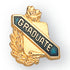5/8 Inch Gold "Graduate" with Torch and Wreath Enameled Lapel Pin-Brooches & Lapel Pins-Lapel Pin Corner