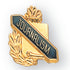 5/8 Inch Gold "Journalism" with Torch and Wreath Enameled Lapel Pin-Brooches & Lapel Pins-Lapel Pin Corner