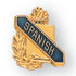 5/8 Inch Gold "Spanish" with Torch and Wreath Enameled Lapel Pin-Brooches & Lapel Pins-Lapel Pin Corner