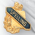 5/8 Inch Gold "Spelling" with Torch and Wreath Enameled Lapel Pin-Brooches & Lapel Pins-Lapel Pin Corner
