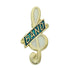 5/8 Inch Green "Band" on Music Clef Enameled Lapel Pin-Brooches & Lapel Pins-Lapel Pin Corner