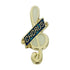 5/8 Inch Green "Chorus" on Music Clef Enameled Lapel Pin-Brooches & Lapel Pins-Lapel Pin Corner