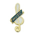 5/8 Inch Green "Music" on Music Clef Enameled Lapel Pin-Brooches & Lapel Pins-Lapel Pin Corner
