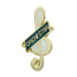 5/8 Inch Green "Orchestra" on Music Clef Enameled Lapel Pin-Brooches & Lapel Pins-Lapel Pin Corner