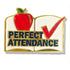 5/8 Inch Perfect Attendance with Apple Enameled Lapel Pin-Brooches & Lapel Pins-Lapel Pin Corner