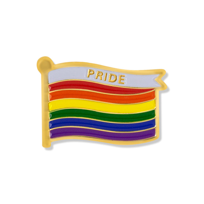 5/8 x 7/8 Inch Enameled Pride Flag Pin-Brooches & Lapel Pins-Lapel Pin Corner