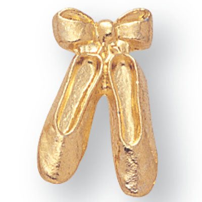 7/16 Inch Gold Dance Slippers Chenille Pin-Brooches & Lapel Pins-Lapel Pin Corner