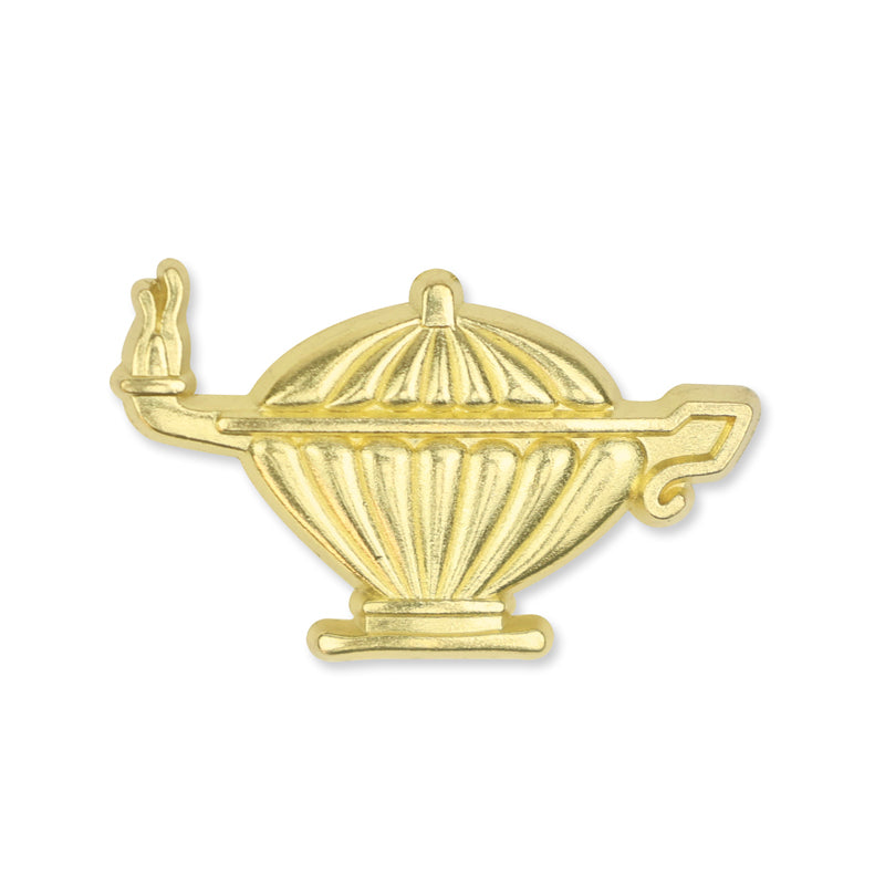 7/16 Inch Gold Lamp of Learning Chenille Pin-Brooches & Lapel Pins-Lapel Pin Corner