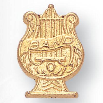 7/16 Inch Gold Music 'Band" Chenille Pin-Brooches & Lapel Pins-Lapel Pin Corner
