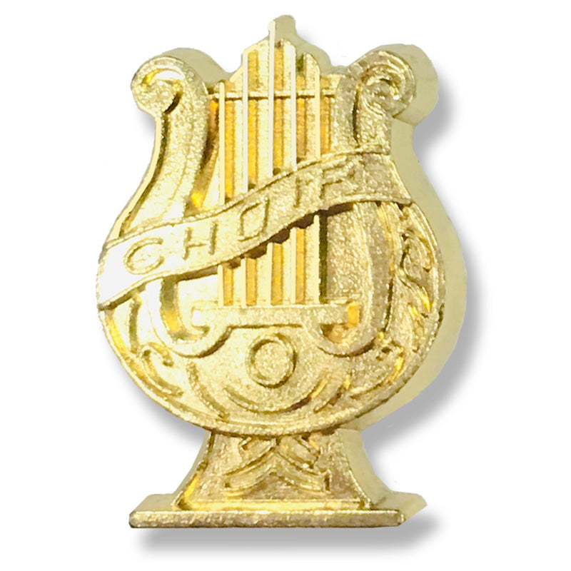 7/16 Inch Gold Music Choir Chenille Pin-Brooches & Lapel Pins-Lapel Pin Corner