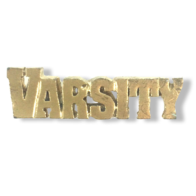 7/16 Inch Gold Varsity Chenille Pin-Brooches & Lapel Pins-Lapel Pin Corner