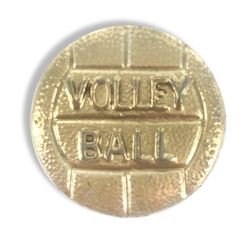 7/16 Inch Gold "Volleyball" on Volleyball Chenille Pin-Brooches & Lapel Pins-Lapel Pin Corner