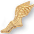 7/16 Inch Gold Winged Foot Chenille Pin-Brooches & Lapel Pins-Lapel Pin Corner