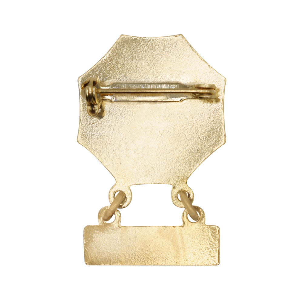 7/8 Inch Enameled Brass Hospital Volunteer Service Lapel Pin with Blank Bar for Engraving-Brooches & Lapel Pins-Lapel Pin Corner