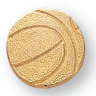 7/8 Inch Gold Basketball Chenille Pin-Brooches & Lapel Pins-Lapel Pin Corner