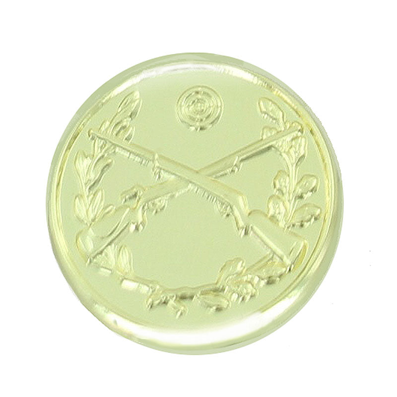 7/8 Inch Gold Crossed Rifles Chenille Pin-Brooches & Lapel Pins-Lapel Pin Corner