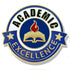 7/8 Inch Gold Enameled Academic Excellence Lapel Pin-Brooches & Lapel Pins-Lapel Pin Corner