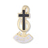 7/8 Inch Gold Enameled Music Choir and Cross Lapel Pin-Brooches & Lapel Pins-Lapel Pin Corner