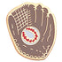 7/8 Inch Gold Glove with Baseball Enameled Lapel Pin-Brooches & Lapel Pins-Lapel Pin Corner