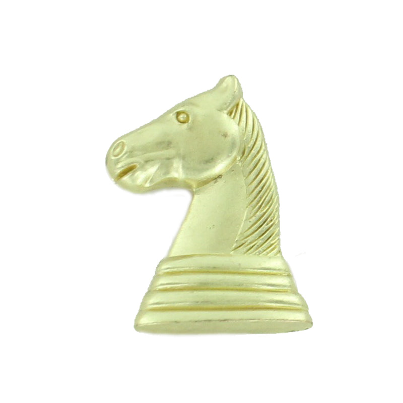 7/8 Inch Gold Knight Chess Piece Chenille Pin-Brooches & Lapel Pins-Lapel Pin Corner