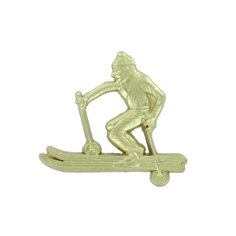 7/8 Inch Gold Skiing Chenille Pin-Brooches & Lapel Pins-Lapel Pin Corner