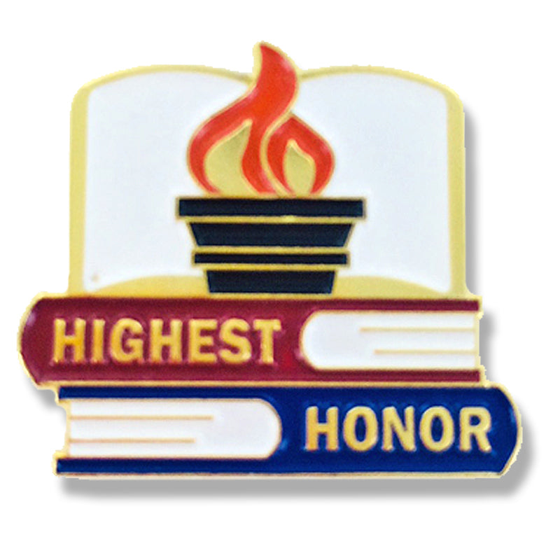 7/8 Inch Highest Honor Enameled Lapel Pin-Brooches & Lapel Pins-Lapel Pin Corner