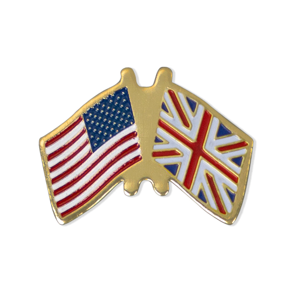 9/16 Inch American-British Flags Enameled Lapel Pin-Brooches & Lapel Pins-Lapel Pin Corner