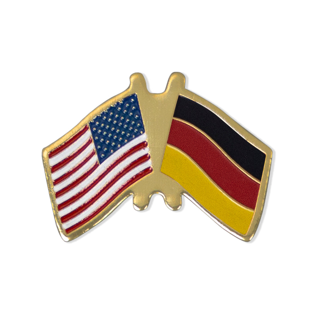 9/16 Inch American-German Flags Enameled Lapel Pin-Brooches & Lapel Pins-Lapel Pin Corner
