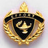 1 Inch Gold "Effort" with Lamp of Learning and Wreaths Enameled Lapel Pin-Brooches & Lapel Pins-Lapel Pin Corner