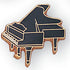 3/4 Inch Gold Musical Piano Enameled Lapel Pin-Brooches & Lapel Pins-Lapel Pin Corner