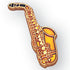3/4 Inch Gold Musical Saxophone Enameled Lapel Pin-Brooches & Lapel Pins-Lapel Pin Corner
