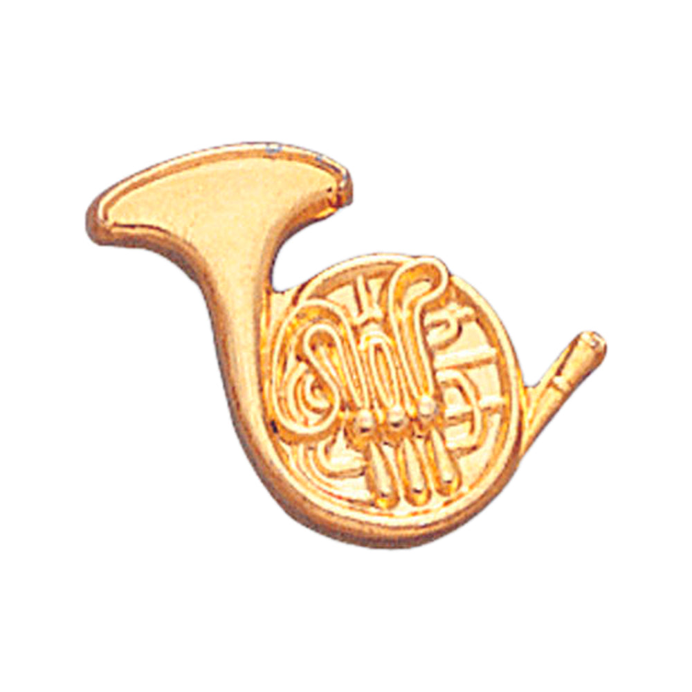 5/8 Inch Gold Musical French Horn Lapel Pin-Brooches & Lapel Pins-Lapel Pin Corner