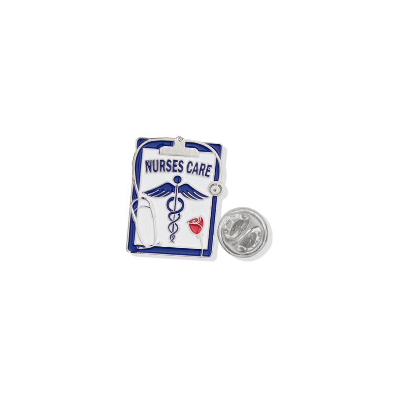 "Nurses Care" Appreciation Boxed Gift Set-Includes Verse Card, Keychain, and Lapel Pin-Brooches & Lapel Pins-Lapel Pin Corner