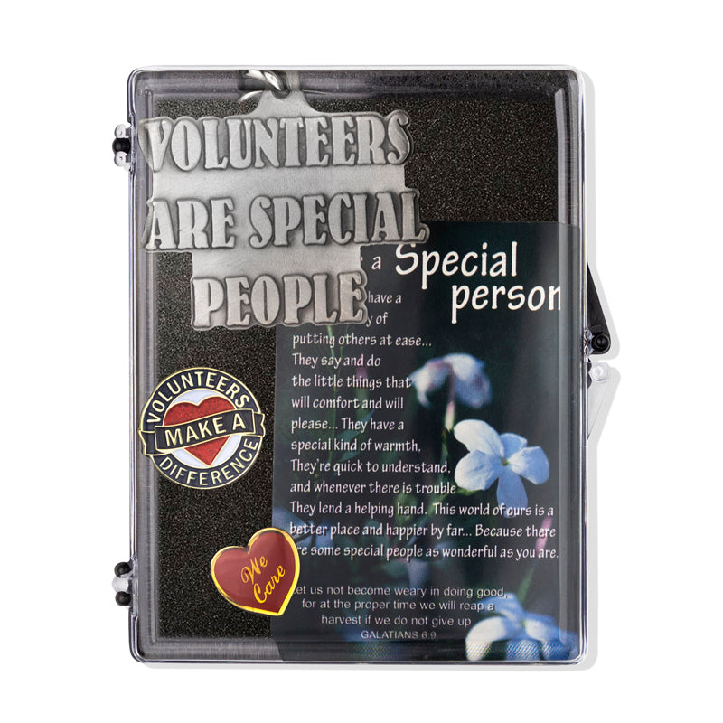 "Volunteers Are Special People" Appreciation Boxed Gift Set-Includes Verse Card, Keychain, and Lapel Pins-Brooches & Lapel Pins-Lapel Pin Corner